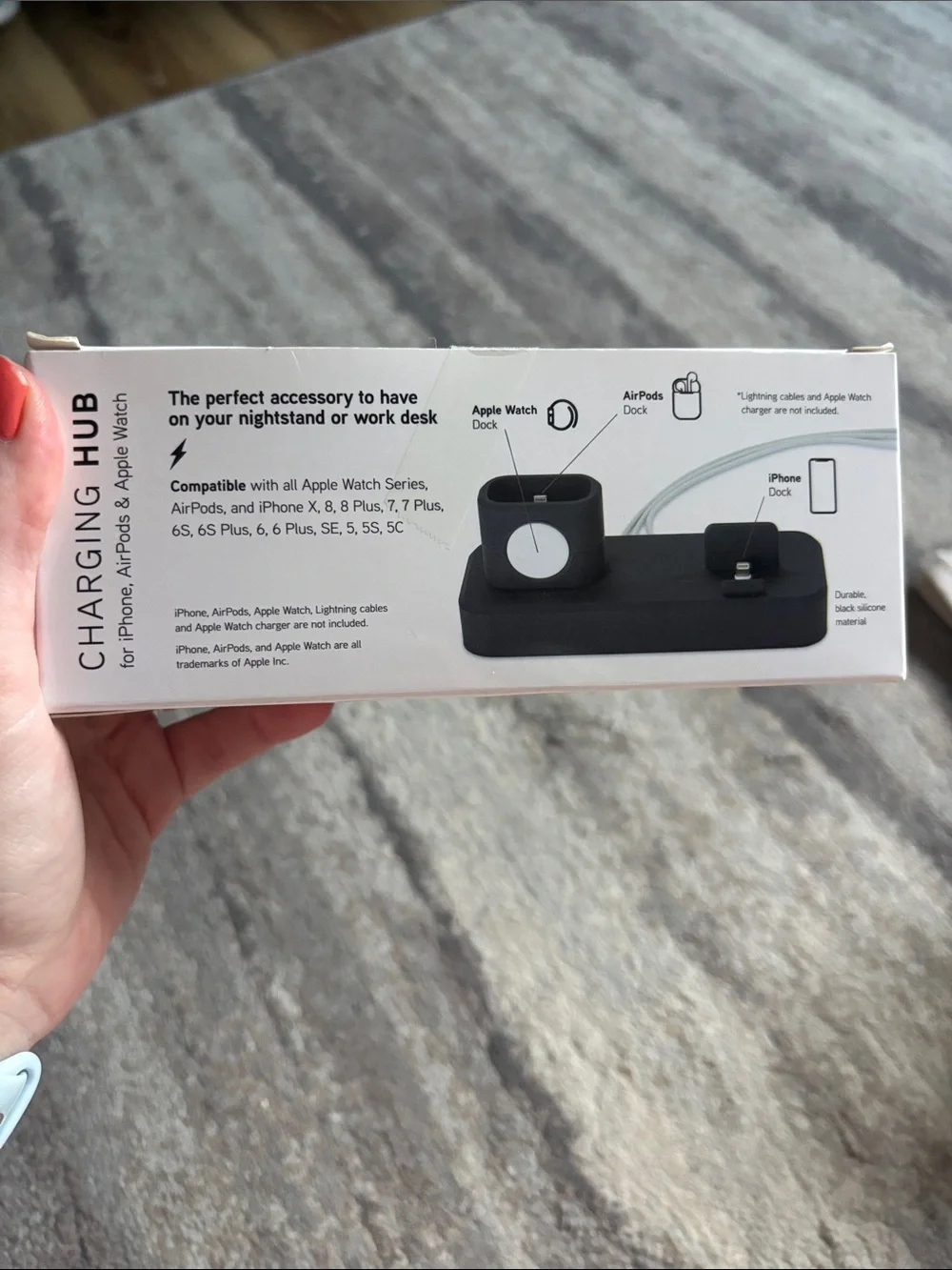 3-in-1 Black Charging Hub for iPhone, AirPods & Apple Watch